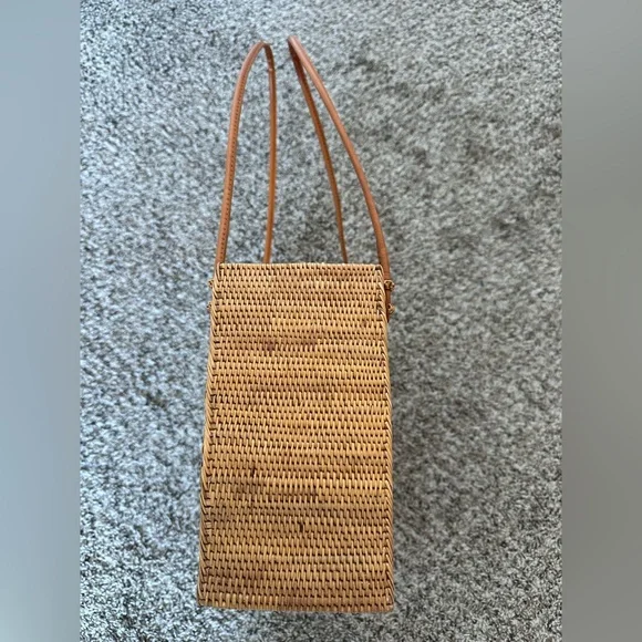 Handwoven Rattan Bali Ata Bag Purse Rectangular Basket Bag - Picture 5 of 17